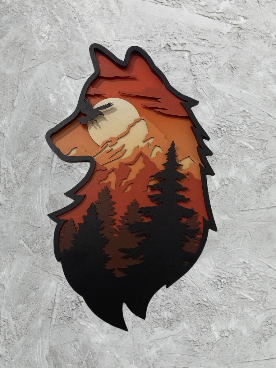 Панно из дерева с животными